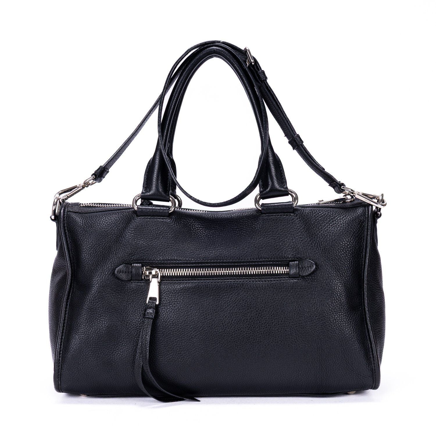Prada Front Pocket Double Handle Tote Black Vitello Phoenix — view 5