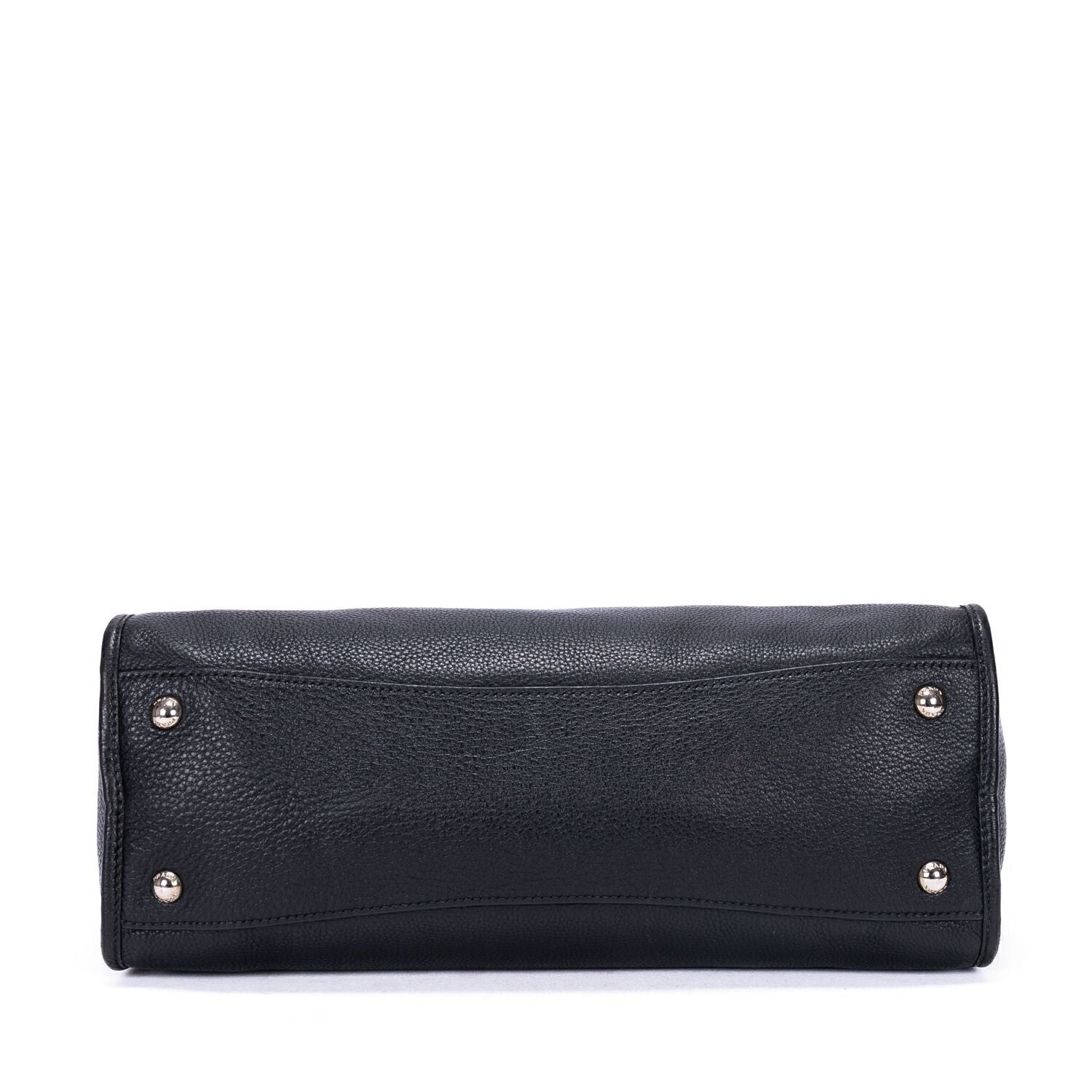 Prada Front Pocket Double Handle Tote Black Vitello Phoenix — view 6