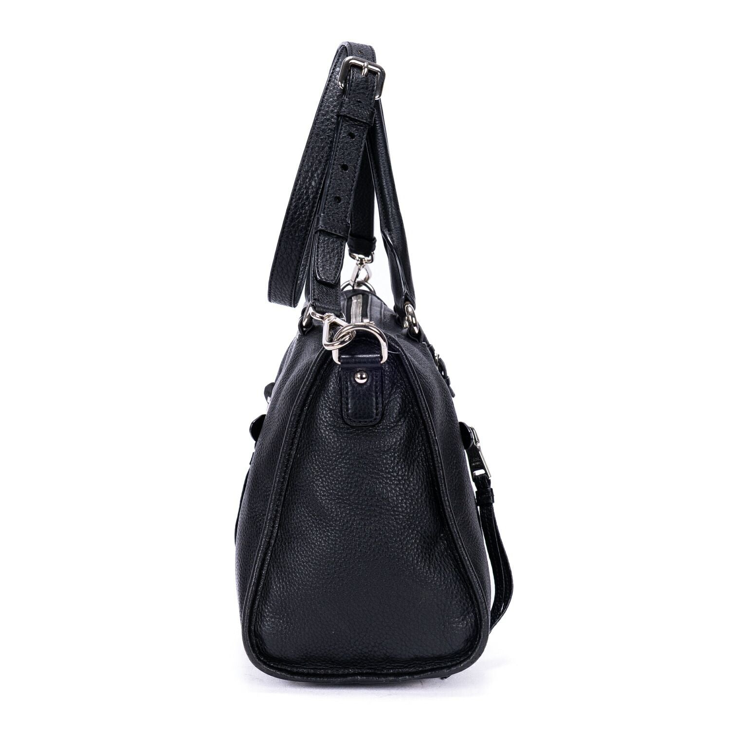 Prada Front Pocket Double Handle Tote Black Vitello Phoenix — view 4