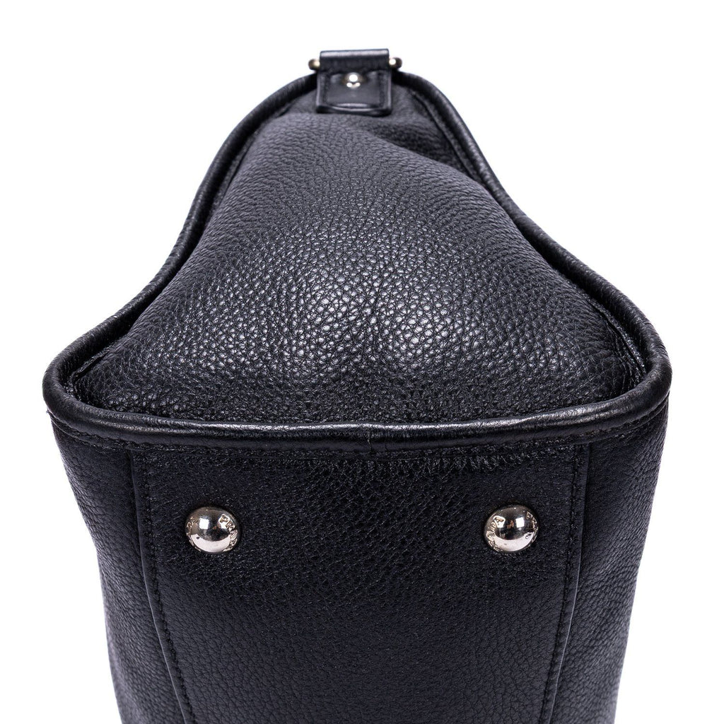 Prada Front Pocket Double Handle Tote Black Vitello Phoenix — view 7