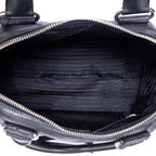 Prada Front Pocket Double Handle Tote Black Vitello Phoenix — view 9