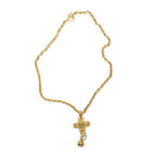 Chanel CC Cross Bell Pendant Gold Plated