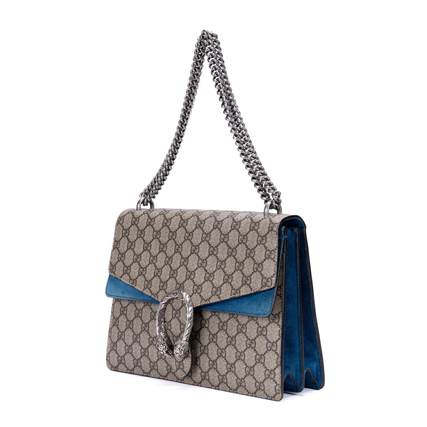 Gucci Tiger Dionysus Chain Crossbody Beige Blue Supreme Canvasa — view 2