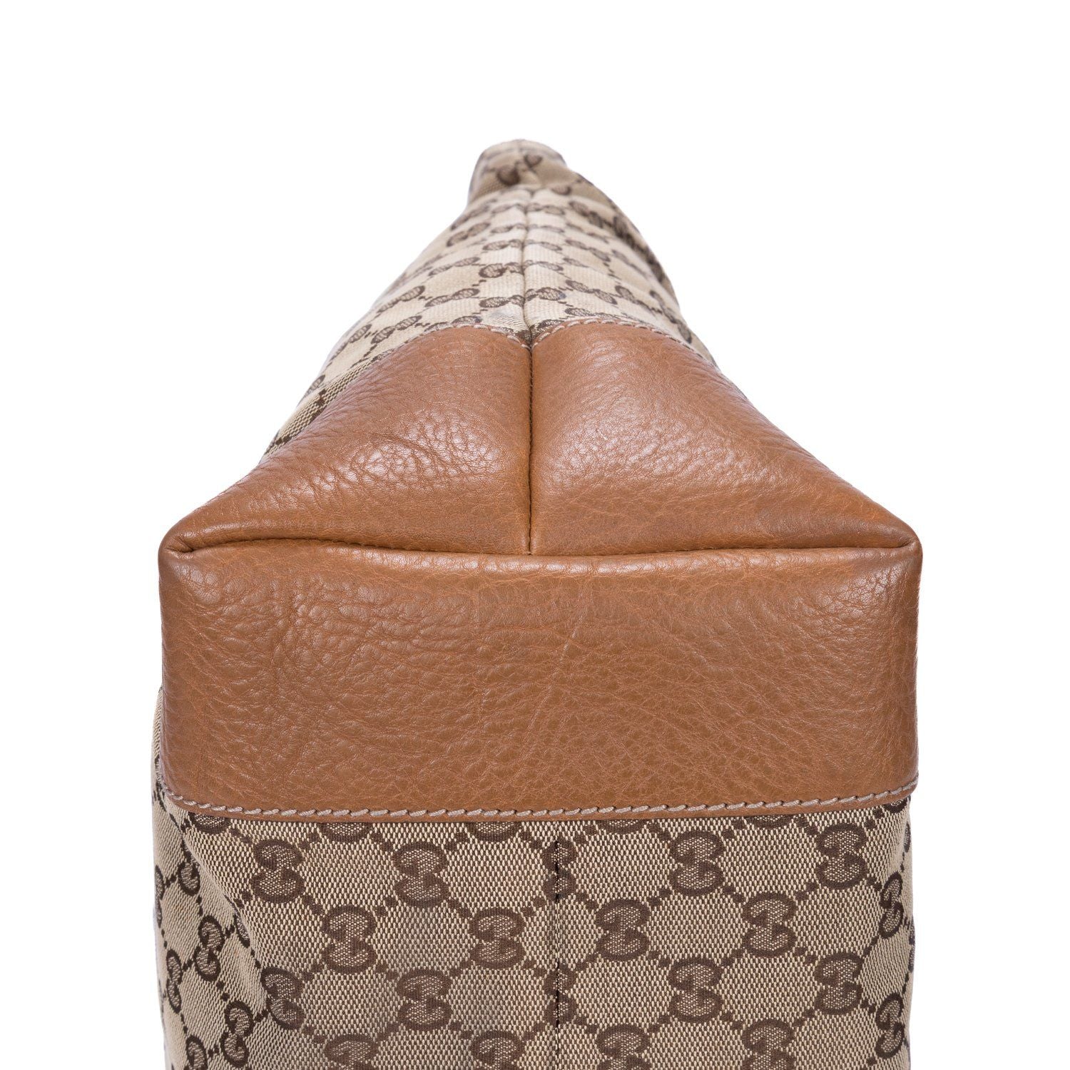 Gucci Tote Beige Brown Monogram Canvas a with Charm — view 7