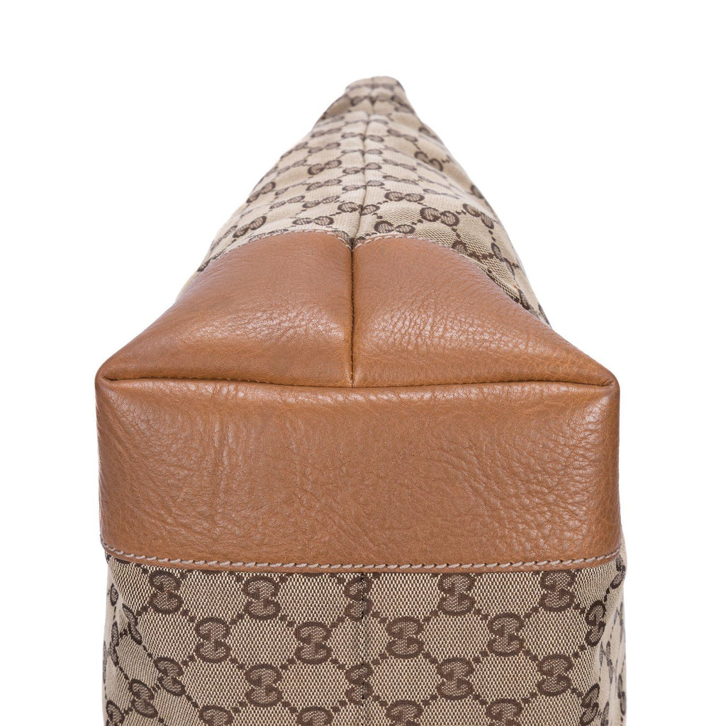 Gucci Tote Beige Brown Monogram Canvas a with Charm — view 8