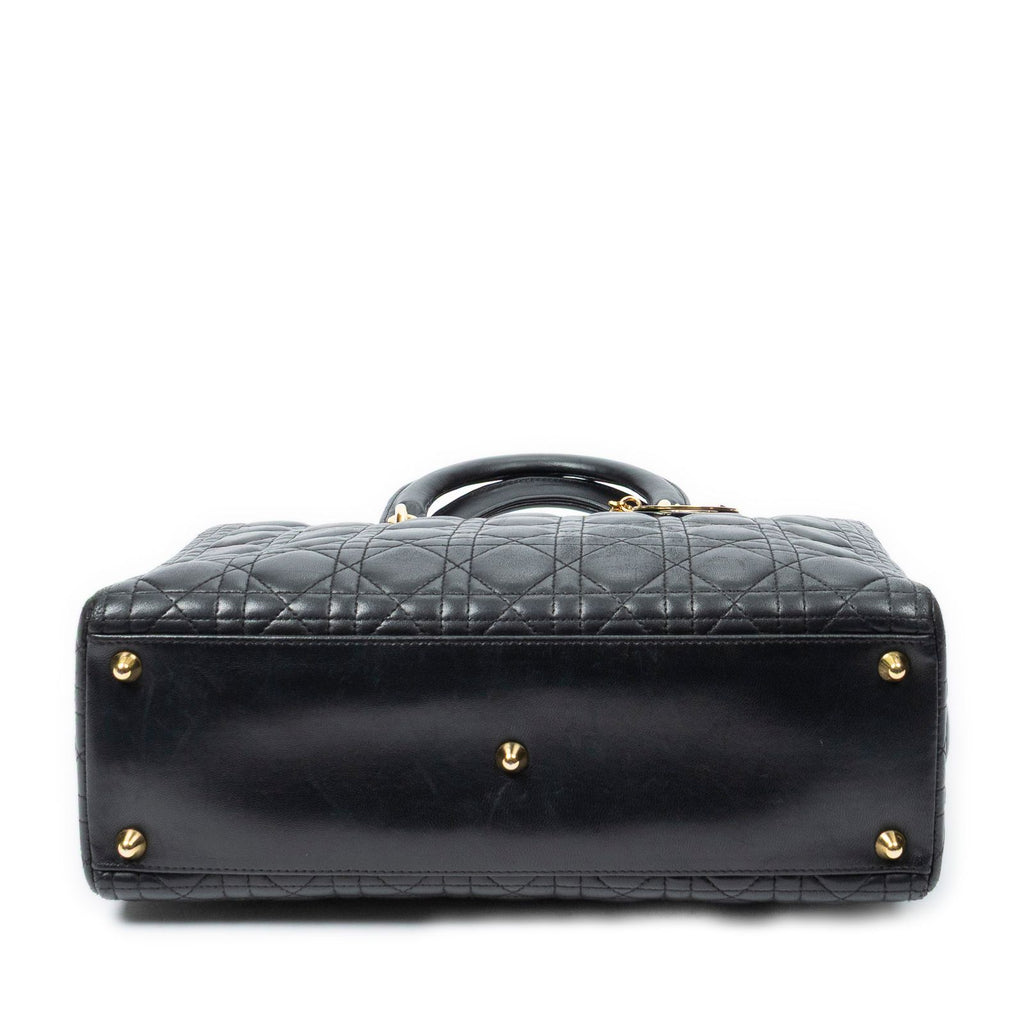 Dior Large Lady Dior Zip Black Canada Lambskin Leather Handbag — view 6