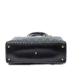 Dior Large Lady Dior Zip Black Canada Lambskin Leather Handbag — view 6