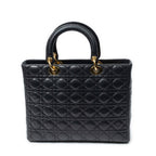 Dior Large Lady Dior Zip Black Canada Lambskin Leather Handbag — view 5