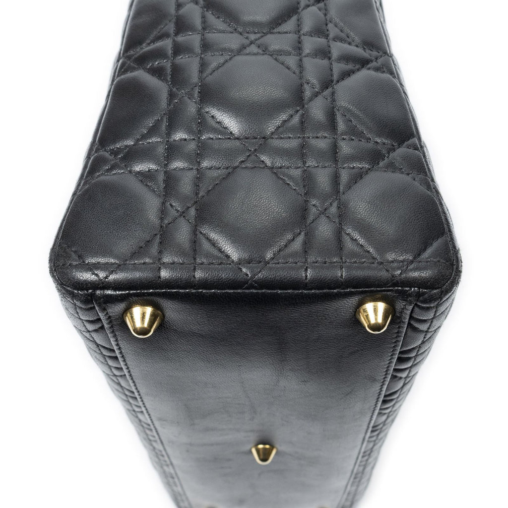 Dior Large Lady Dior Zip Black Canada Lambskin Leather Handbag — view 7