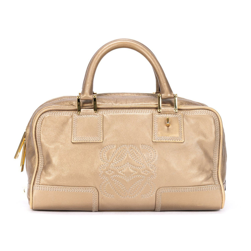 Loeweamazona 28 Tote Gold Calfskin Leather