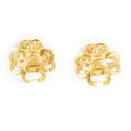 Chanel CC Twisted Flower Clip on Earrings Gold Plated — view 3
