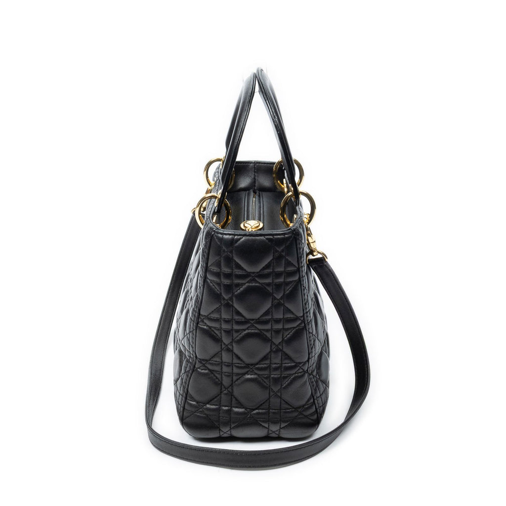 Dior Lady Dior Zip Black Canada Lambskin Leather Handbag — view 4
