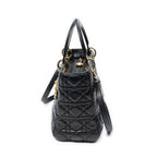 Dior Lady Dior Zip Black Canada Lambskin Leather Handbag — view 3