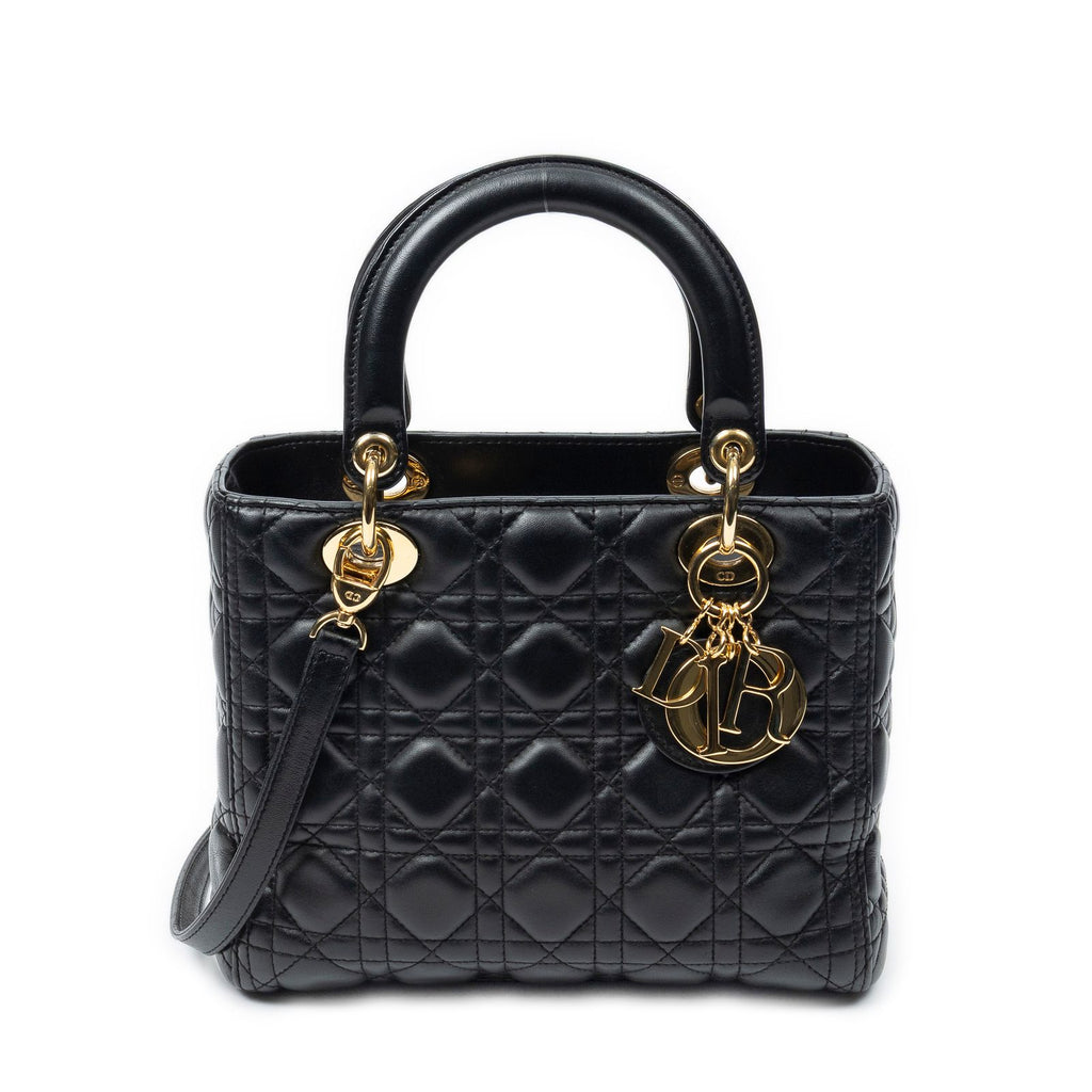 Dior Lady Dior Zip Black Canada Lambskin Leather Handbag