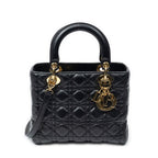 Dior Lady Dior Zip Black Canada Lambskin Leather Handbag