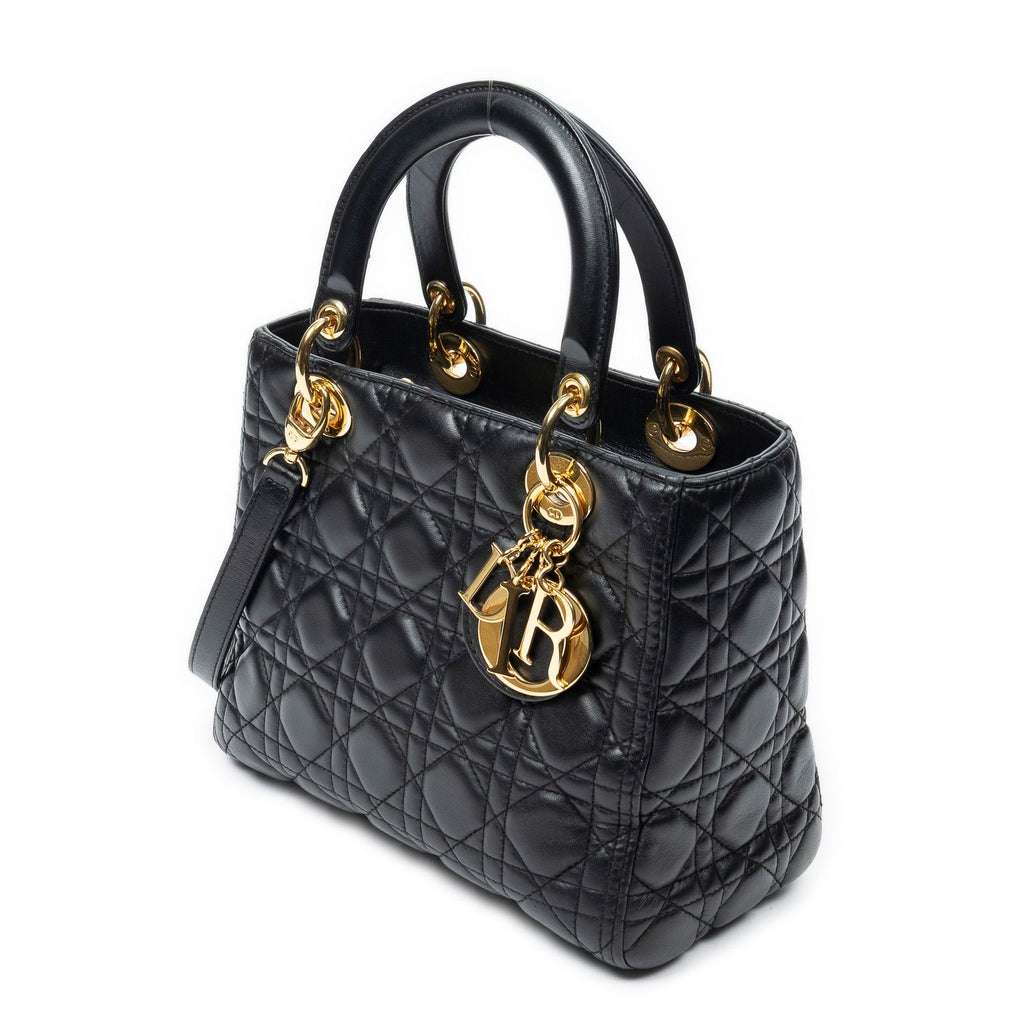 Dior Lady Dior Zip Black Canada Lambskin Leather Handbag — view 2