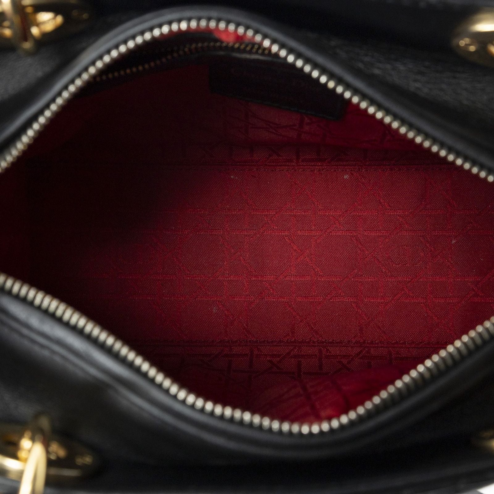 Dior Lady Dior Zip Black Canada Lambskin Leather Handbag — view 9