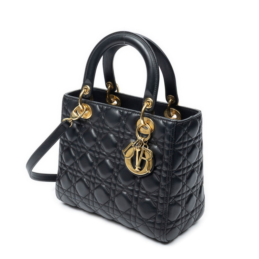 Dior Lady Dior Zip Black Canada Lambskin Leather Handbag — view 2