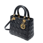 Dior Lady Dior Zip Black Canada Lambskin Leather Handbag — view 2