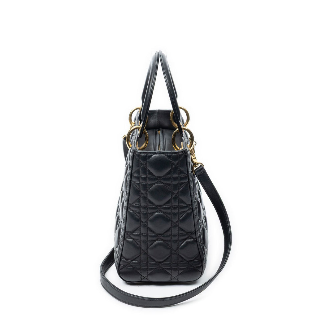 Dior Lady Dior Zip Black Canada Lambskin Leather Handbag — view 4