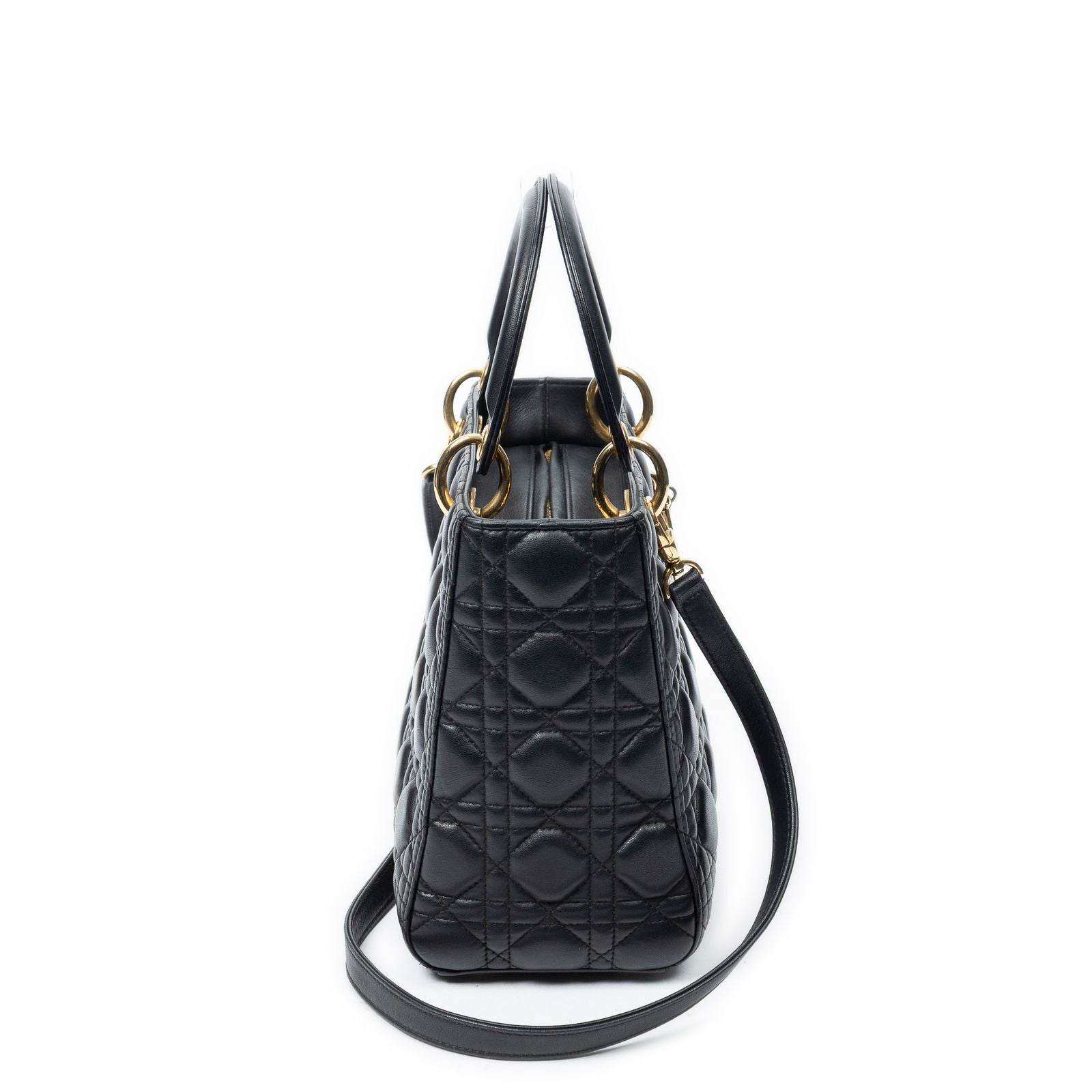 Dior Lady Dior Zip Black Canada Lambskin Leather Handbag — view 4