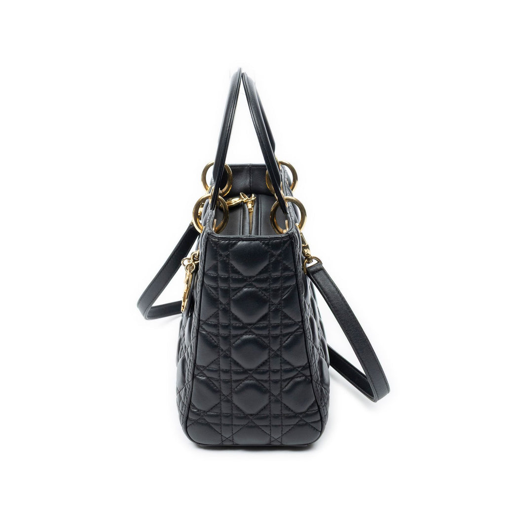 Dior Lady Dior Zip Black Canada Lambskin Leather Handbag — view 3
