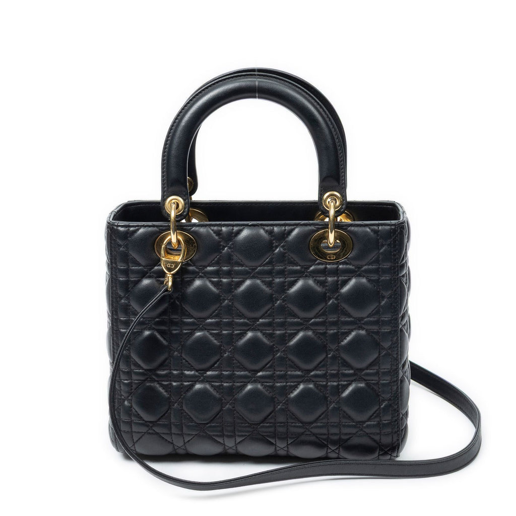 Dior Lady Dior Zip Black Canada Lambskin Leather Handbag — view 5