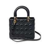 Dior Lady Dior Zip Black Canada Lambskin Leather Handbag — view 5