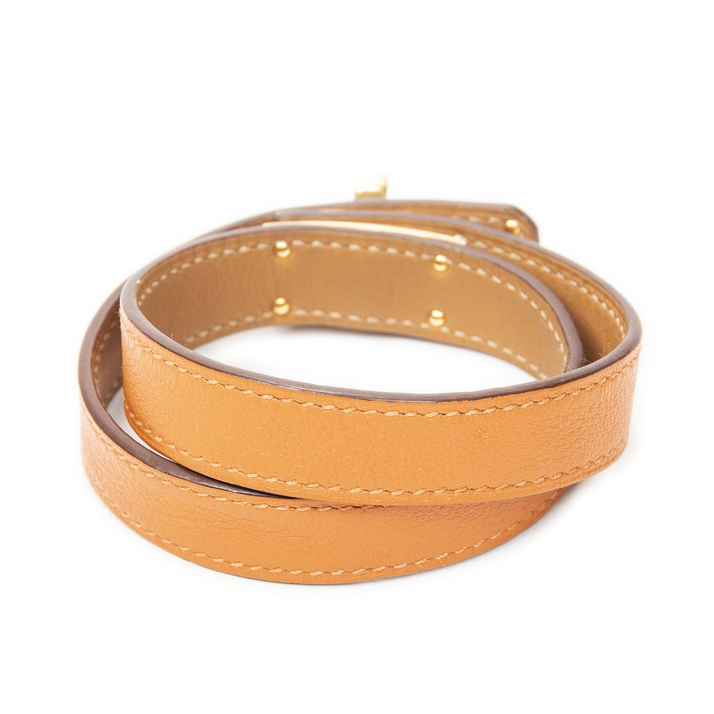 Hermes Kelly Double Tour Bracelet Orange Swift Leather — view 2