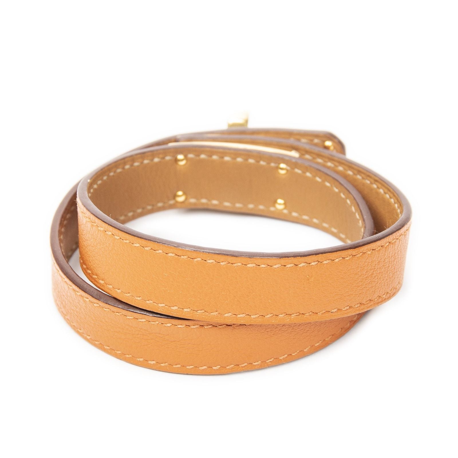 Hermes Kelly Double Tour Bracelet Orange Swift Leather — view 2