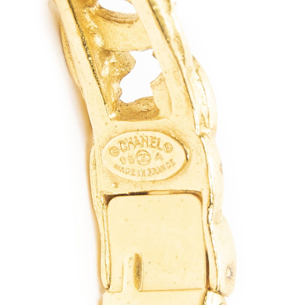 Chanel CC Logo Bangle Gold Plated Bracelet — view 4