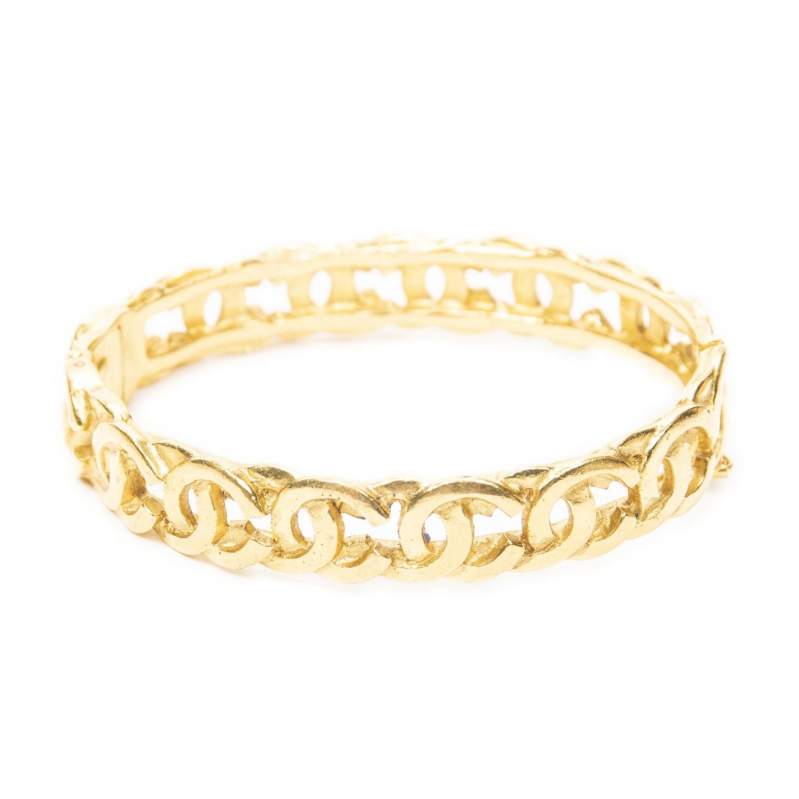 Chanel CC Logo Bangle Gold Plated Bracelet — view 3