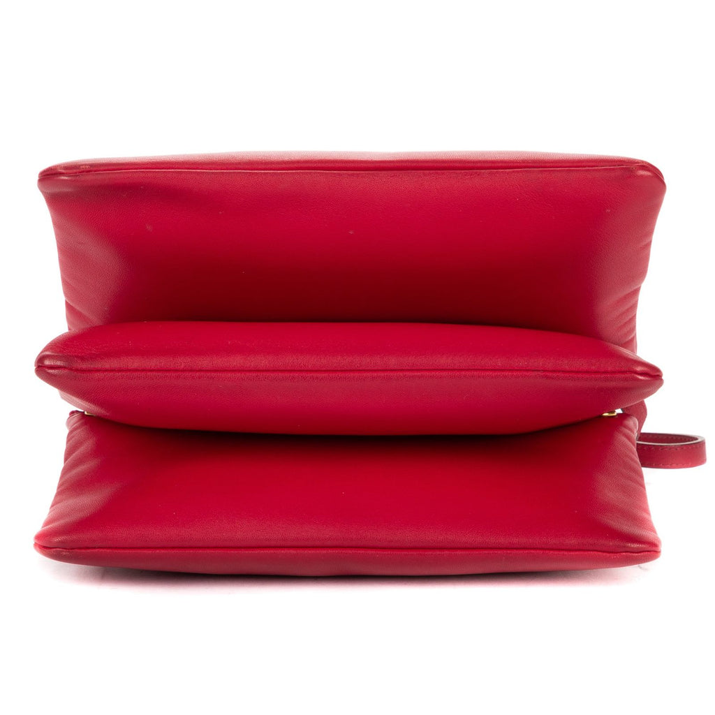 Celine Large Trio Crossbody Red Lambskin Leather — view 6