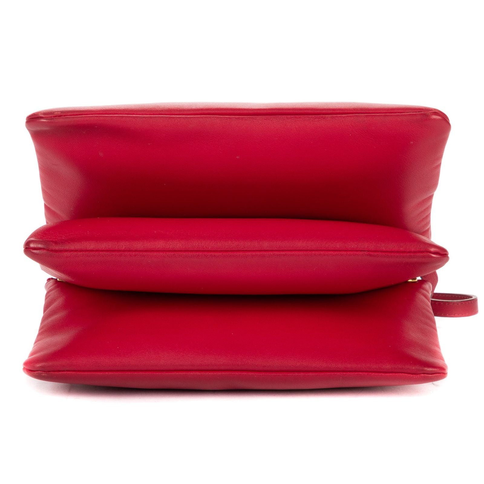 Celine Large Trio Crossbody Red Lambskin Leather — view 6