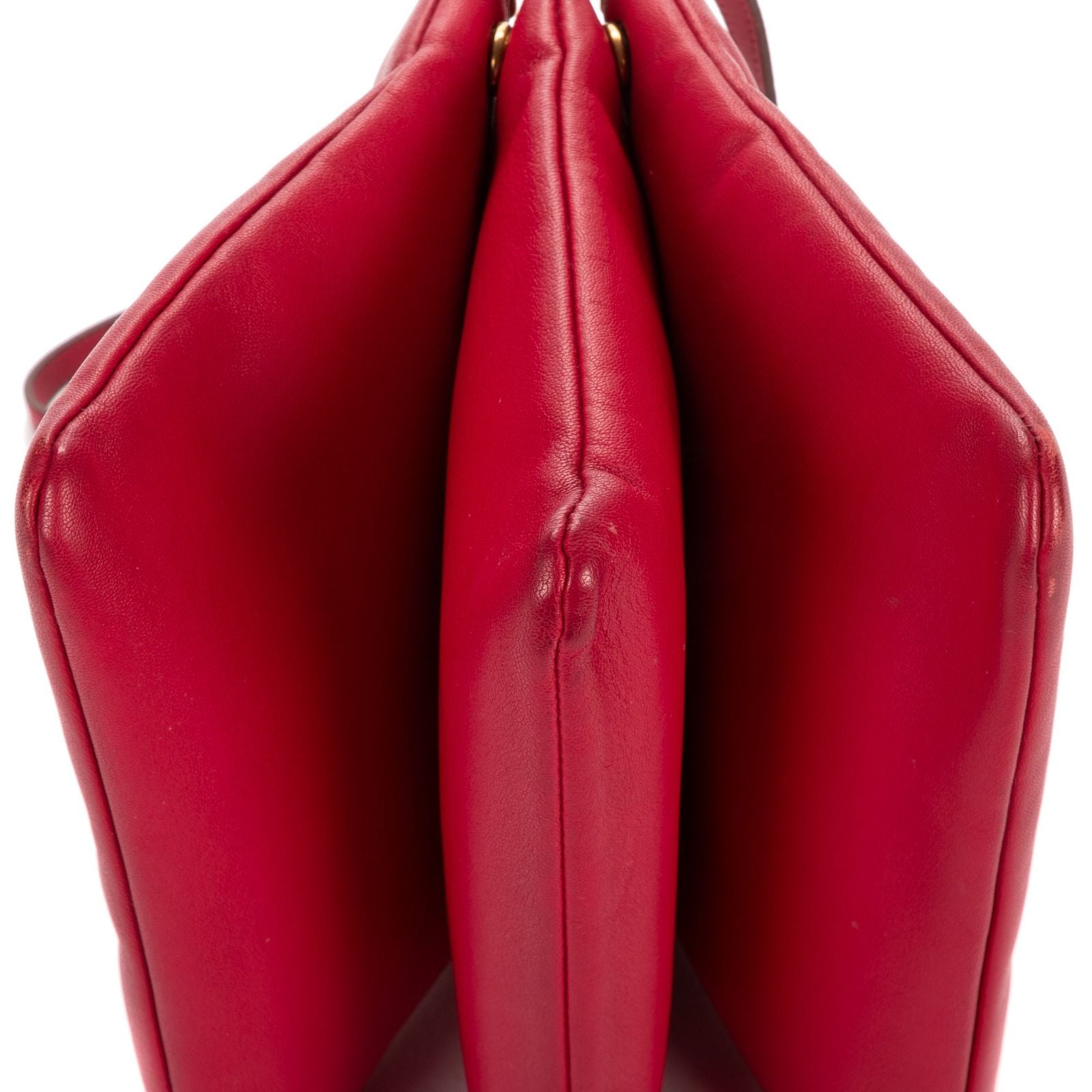 Celine Large Trio Crossbody Red Lambskin Leather — view 8