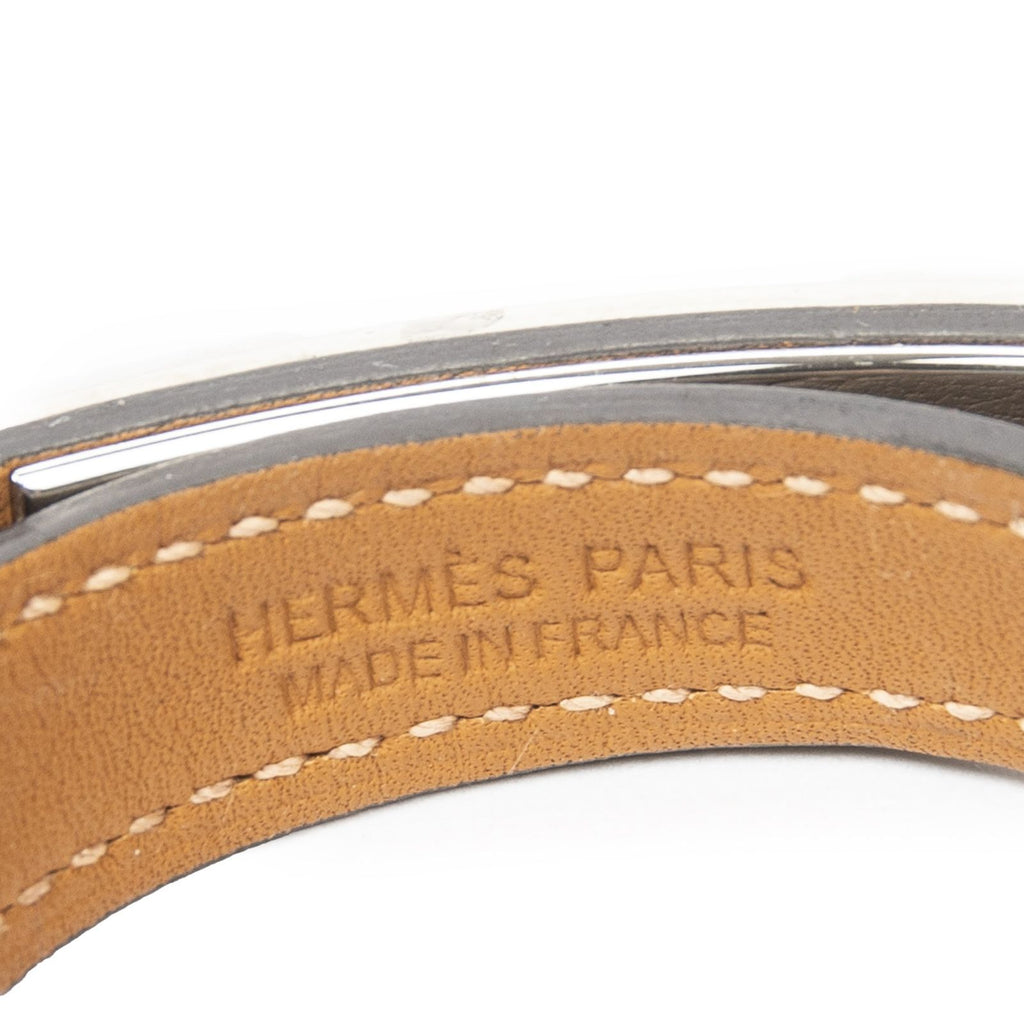 Hermes Rivale Double Tour Bracelet Gray Swift Leather — view 3