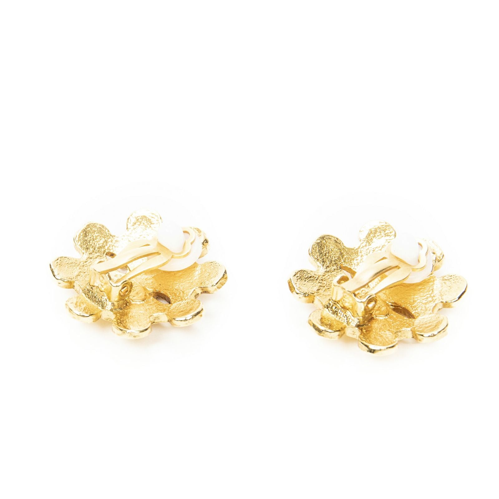 Chanel CC Logo Clip Type Earrings Gold Plated — view 2