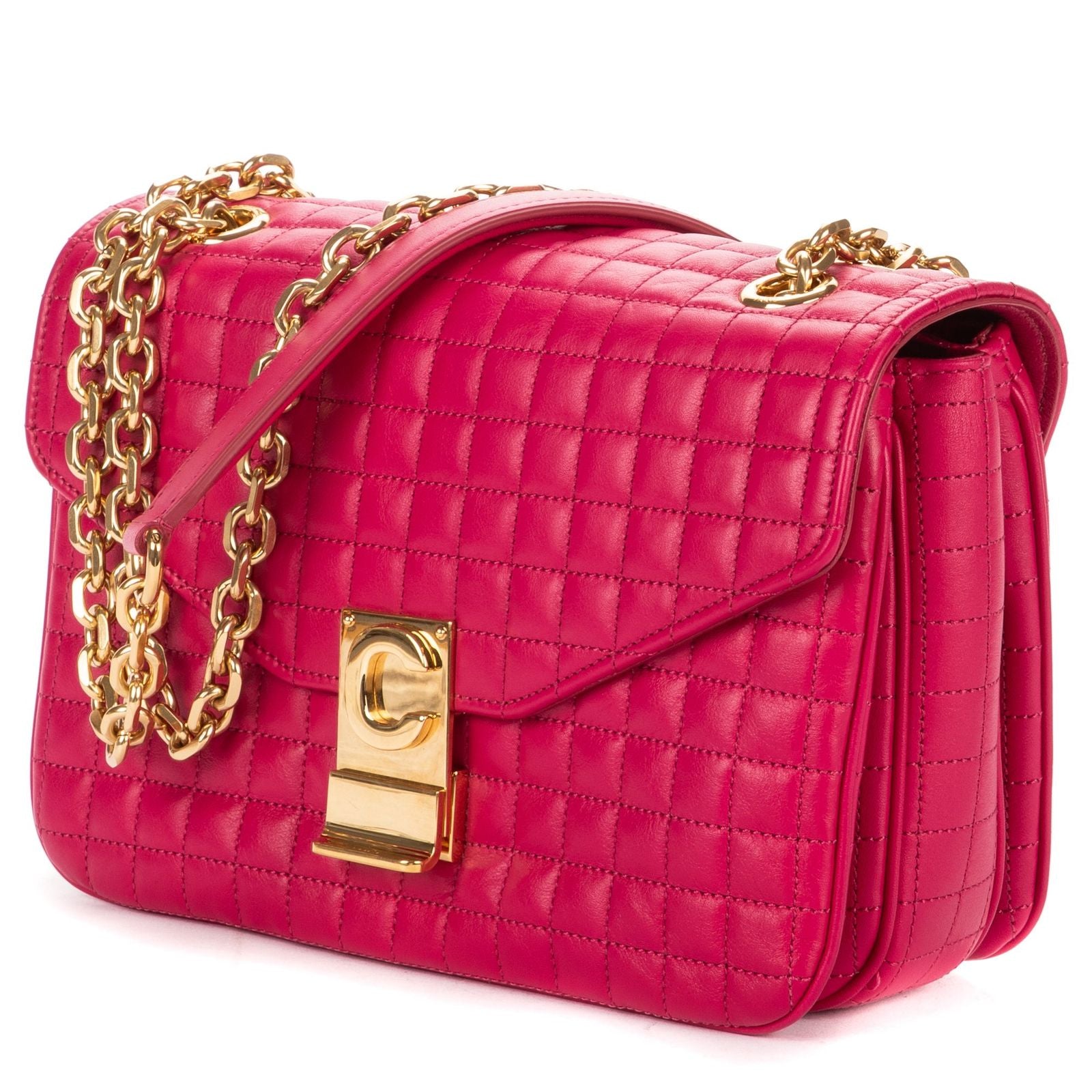 Celine Flap Cross Belt Bag Pink Matelasse We Blazer — view 2