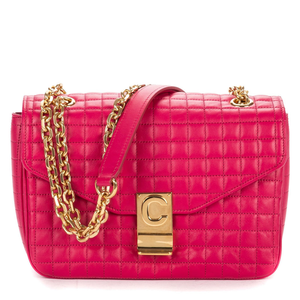 Celine Flap Cross Belt Bag Pink Matelasse We Blazer