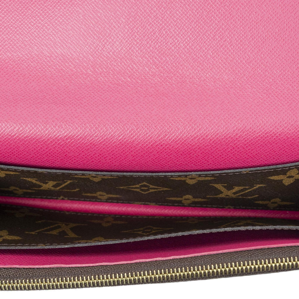 Louis Vuitton Emilie Wallet Brown Fuchsia Monogram Blooma — view 4