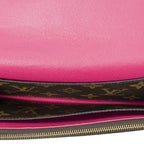 Louis Vuitton Emilie Wallet Brown Fuchsia Monogram Blooma — view 4