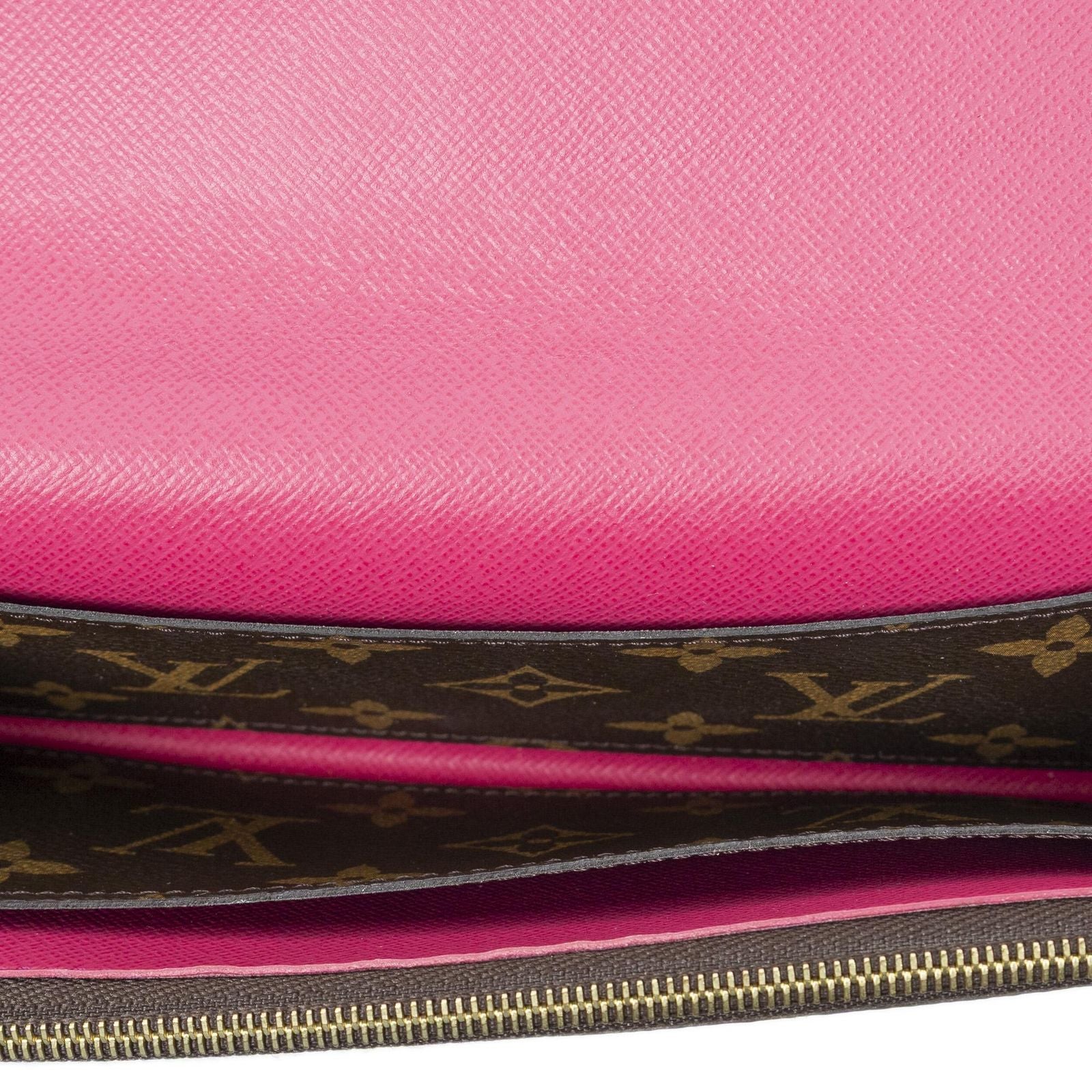 Louis Vuitton Emilie Wallet Brown Fuchsia Monogram Blooma — view 4