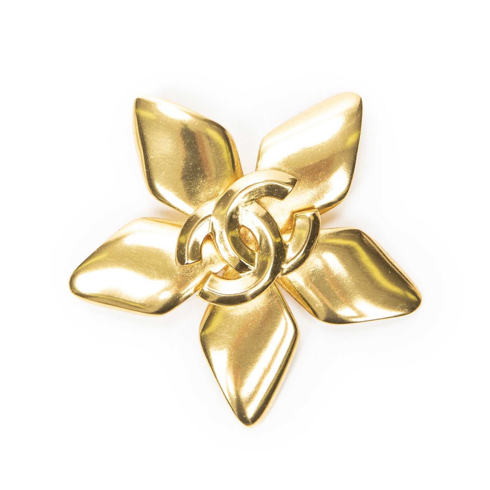 Chanel CC Star Brooch Gold Plated