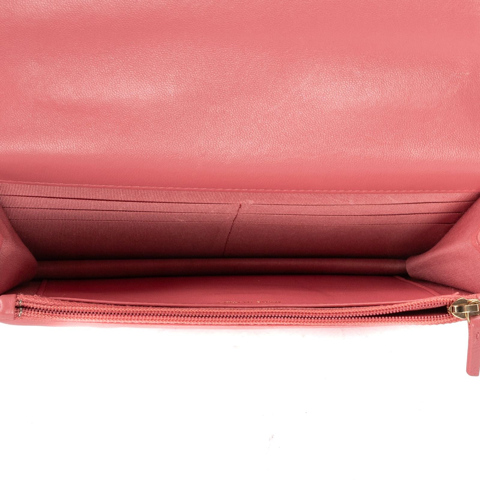 Chanel Chain Wallet Pink Quilted Caviar Leather Shoulder — view 9