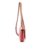 Chanel Chain Wallet Pink Quilted Caviar Leather Shoulder — view 4