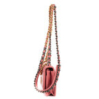 Chanel Chain Wallet Pink Quilted Caviar Leather Shoulder — view 3