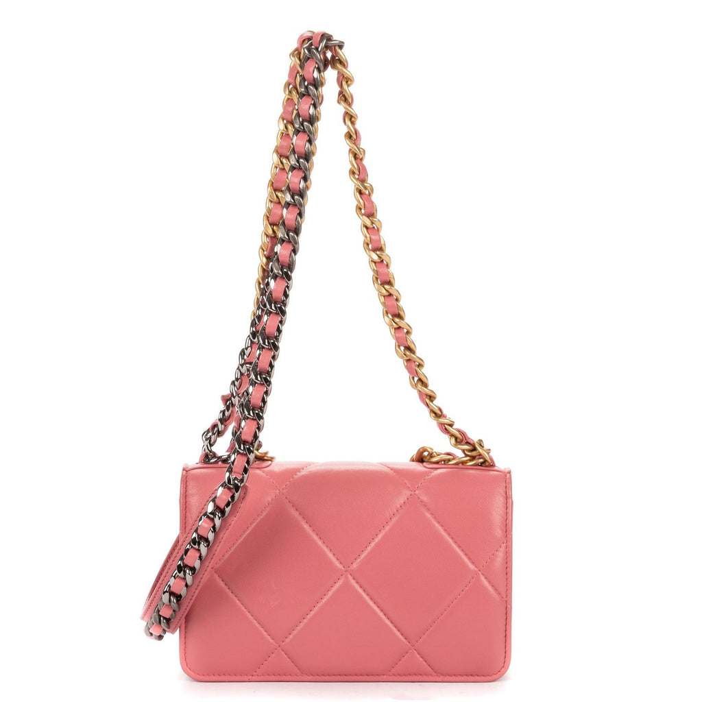 Chanel Chain Wallet Pink Quilted Caviar Leather Shoulder — view 5