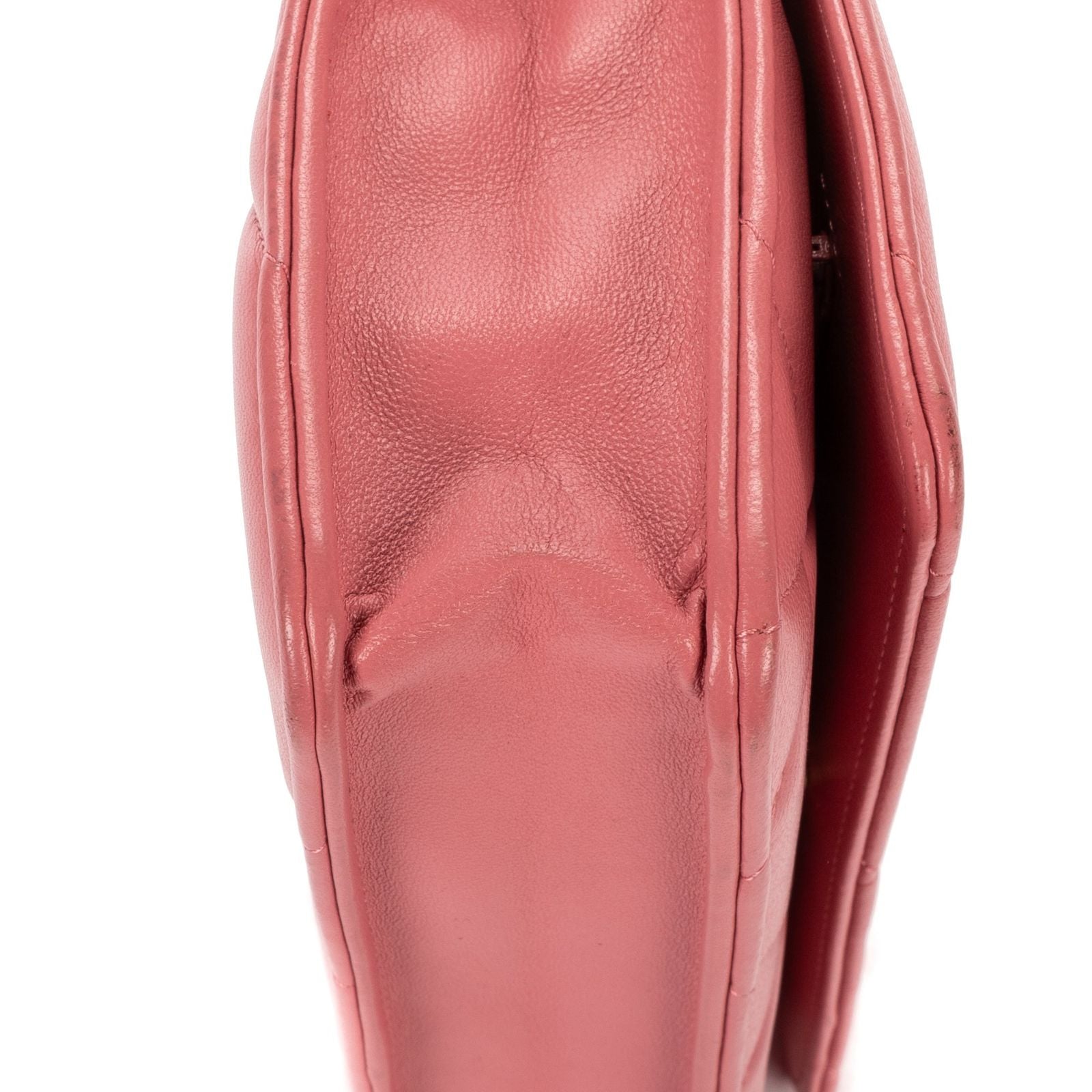 Chanel Chain Wallet Pink Quilted Caviar Leather Shoulder — view 7