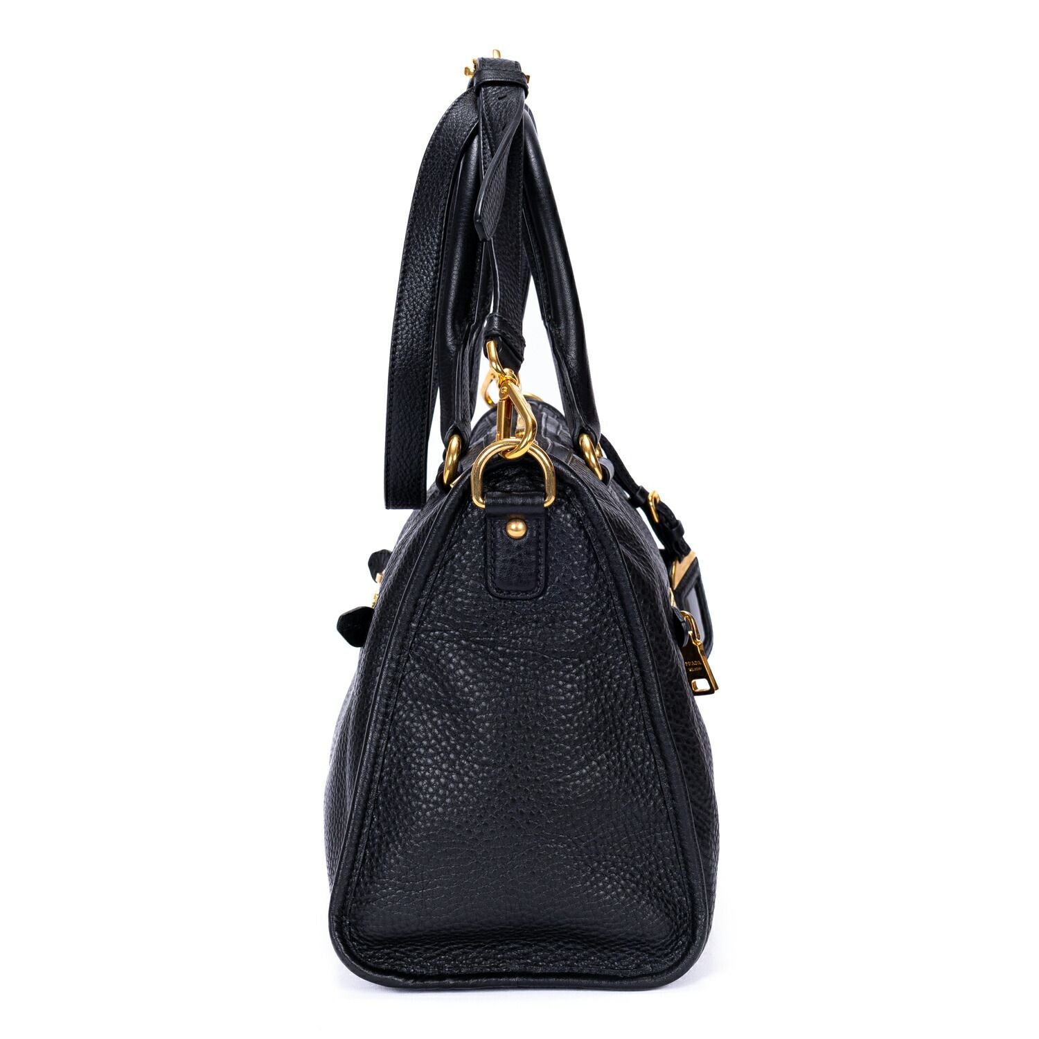 Prada Motor Tote Black Vitello Dyno — view 4