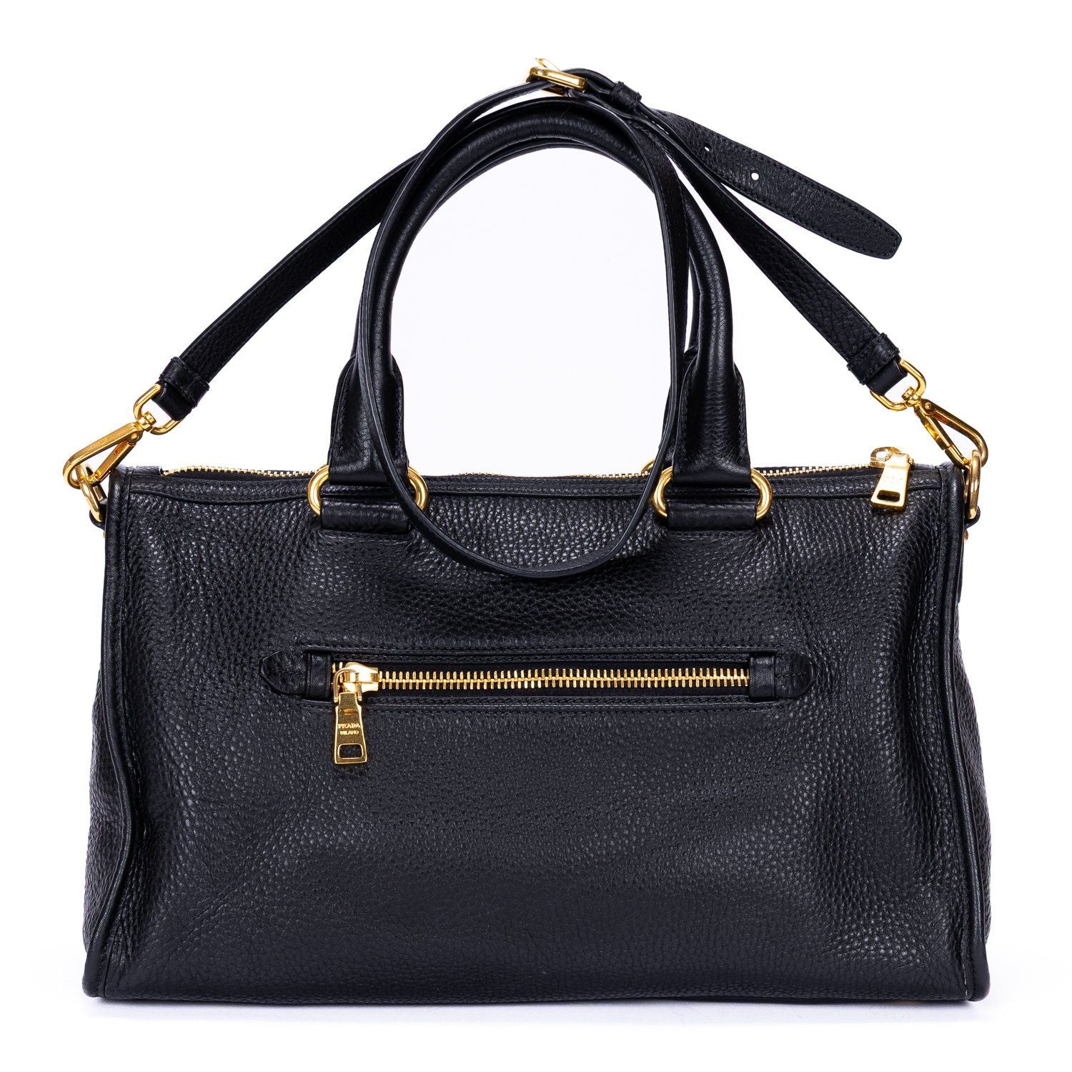 Prada Motor Tote Black Vitello Dyno — view 5